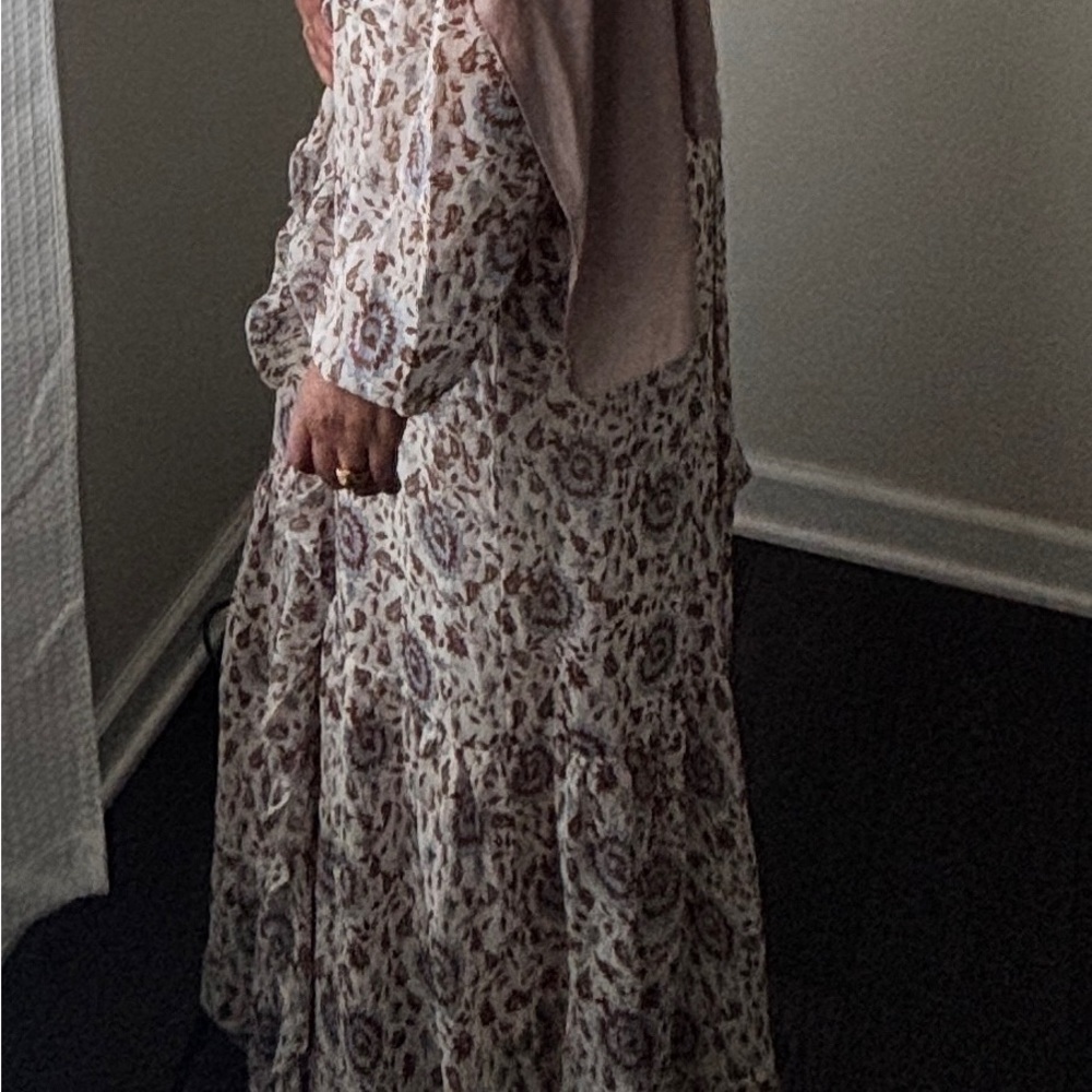 Lucky Brand Cream and Brown Floral Dress